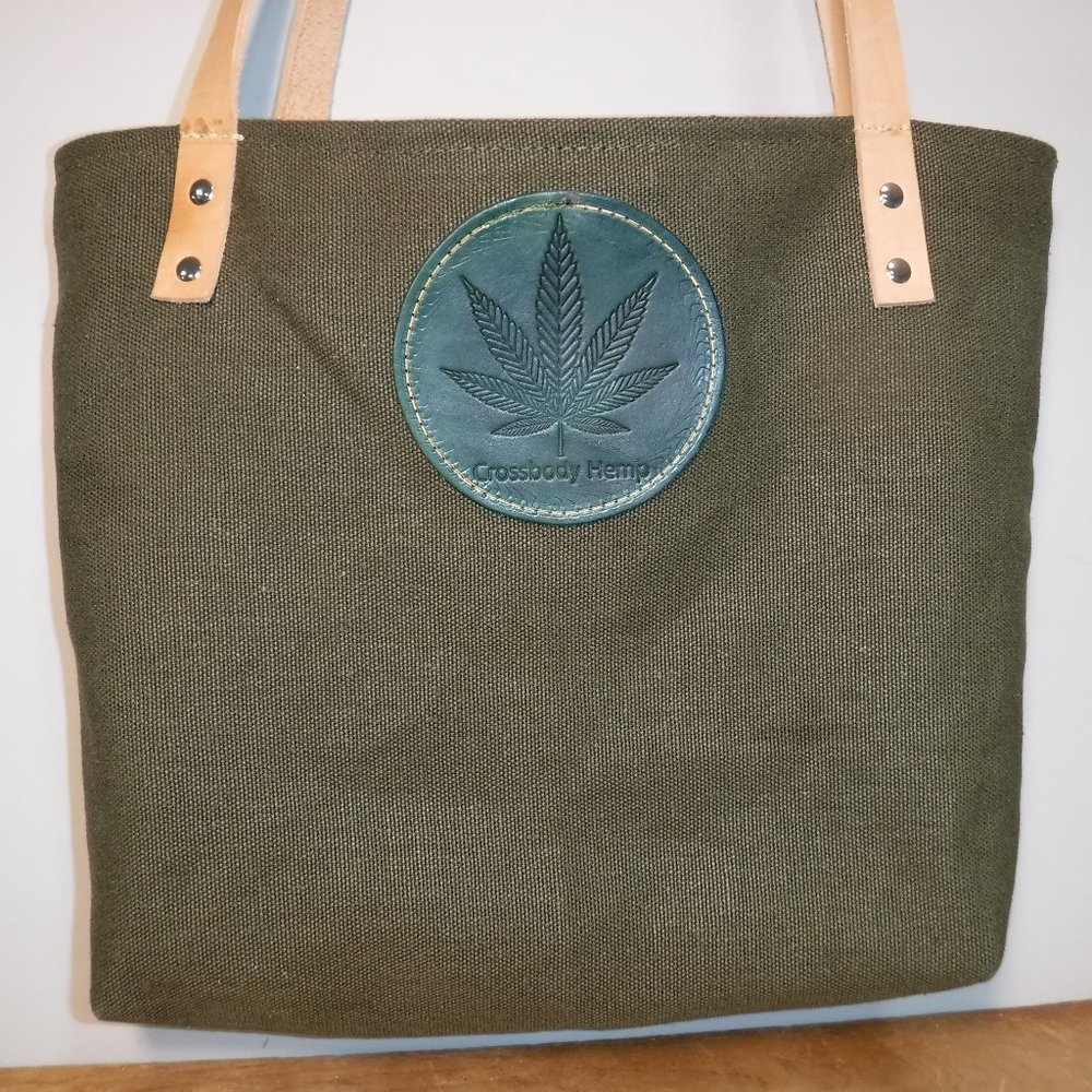 Crossbody Hemp 100% Green Hemp Canvas Tote